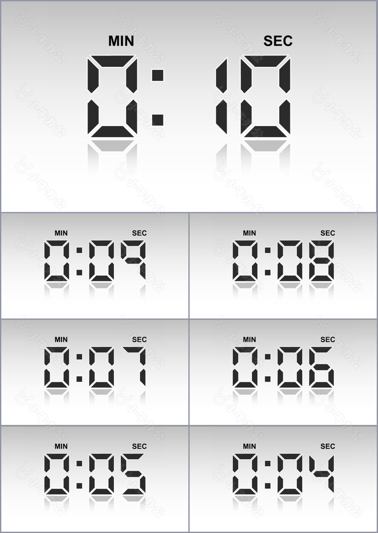 简约实用10秒倒计时PPT模板