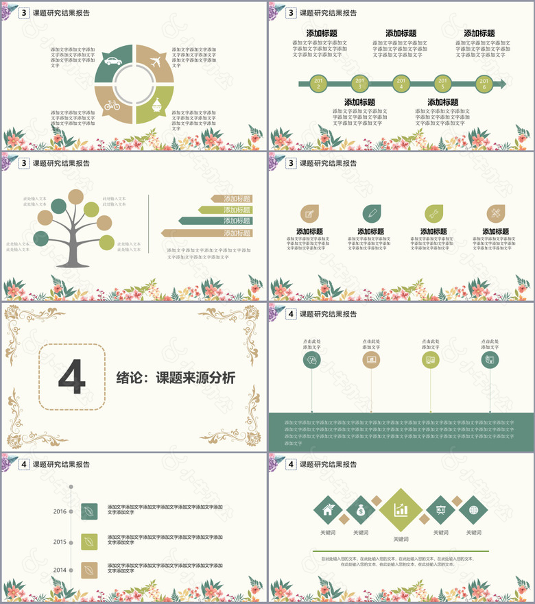 清新简约毕业答辩学术报告PPT模板no.3