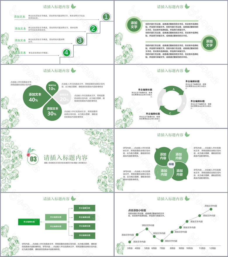 绿色文艺清新生态环保类工作汇报PPT模板no.2