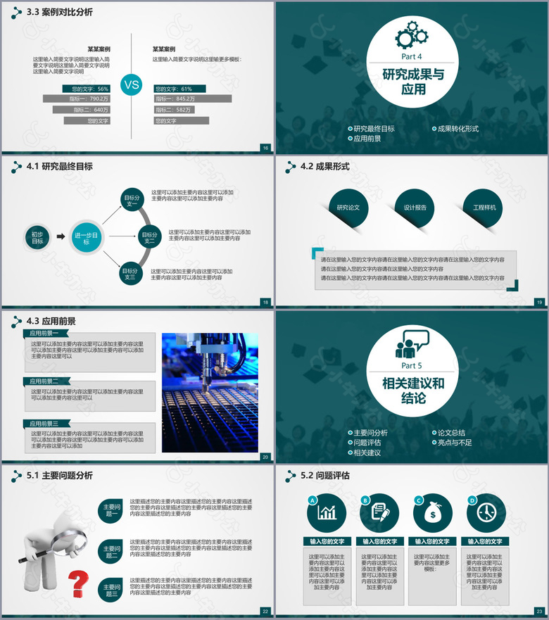 严谨实用墨绿答辩论文动态PPT模板no.3