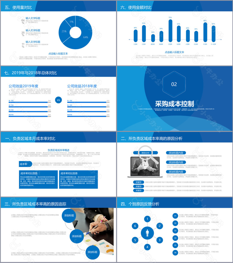 蓝色大气采购月度工作汇报PPT模板no.2
