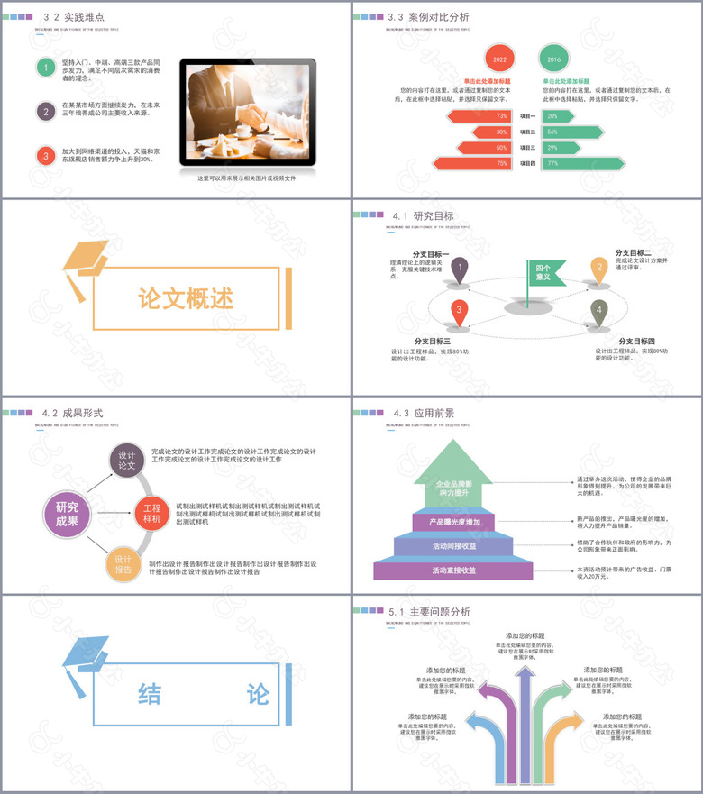 清新简约通用开题报告论文答辩PPT模板no.3