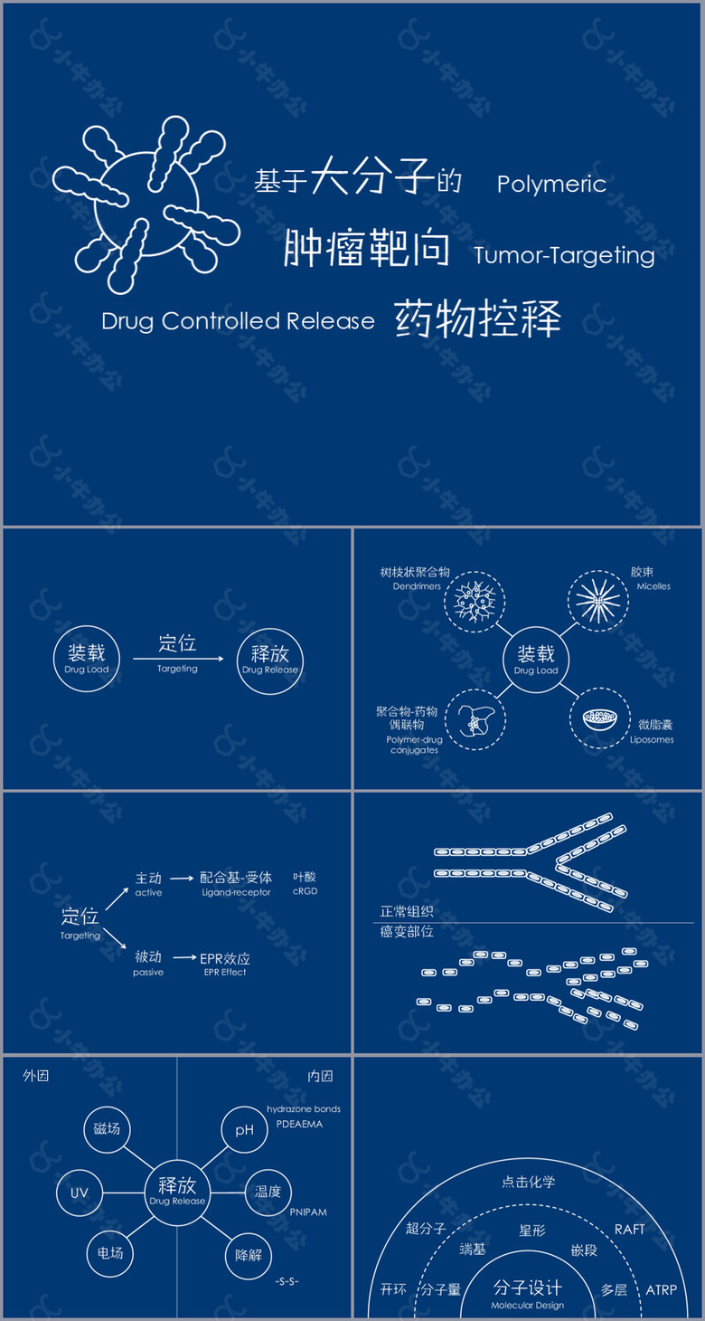 肿瘤靶向药物控释毕业答辩PPT模板