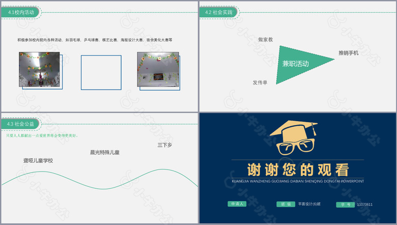 创意实用国家奖学金申请答辩PPT模板no.3