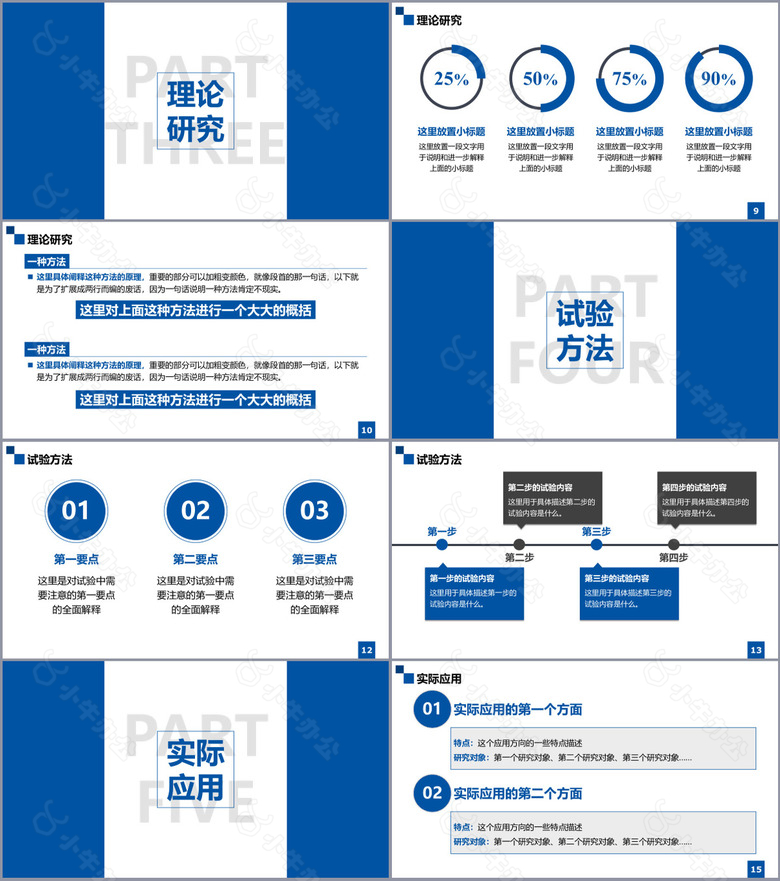 蓝色严谨实用课堂学术汇报PPT模板no.2