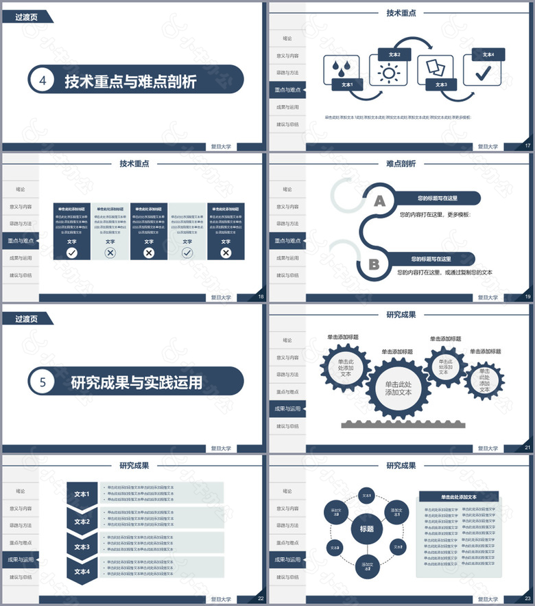 创意深蓝毕业论文答辩学术报告PPT模板no.3