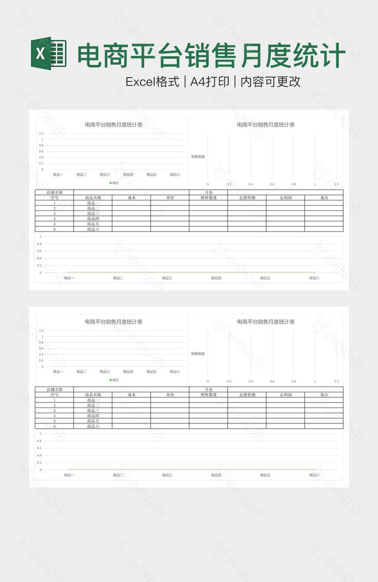 电商平台销售月度统计表