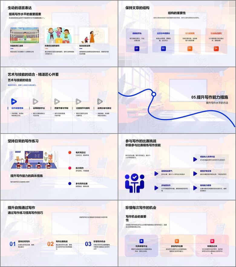 写作技巧教学课PPT模板no.4