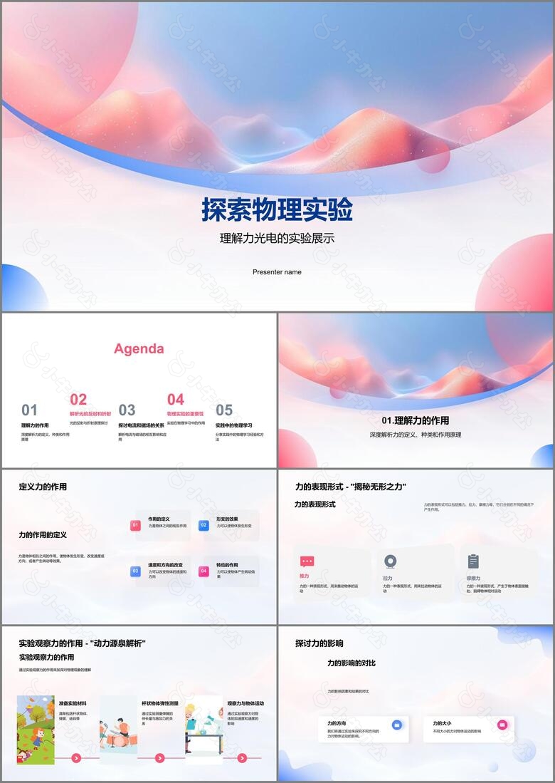 探索物理实验PPT模板