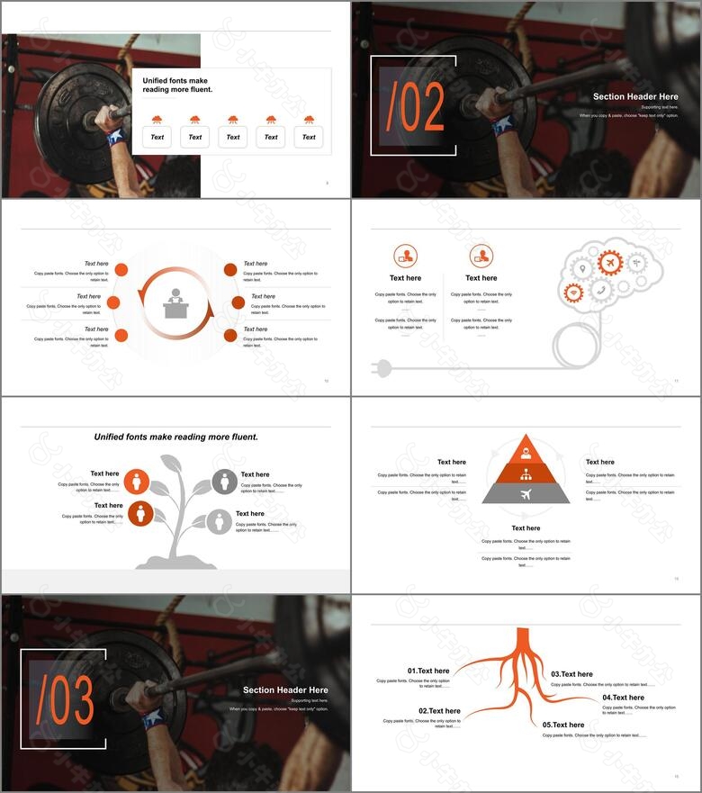 橙色商务体育运动培训课件PPT案例no.2