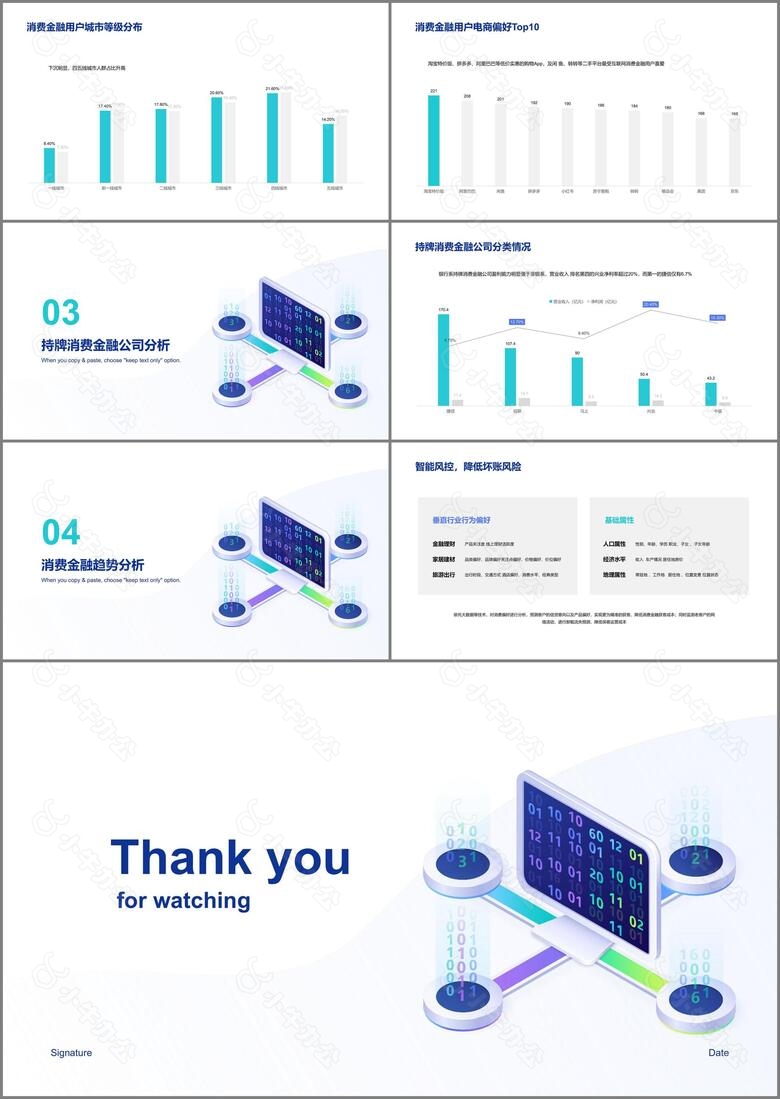 白色创意金融保险银行研究报告PPT案例no.2