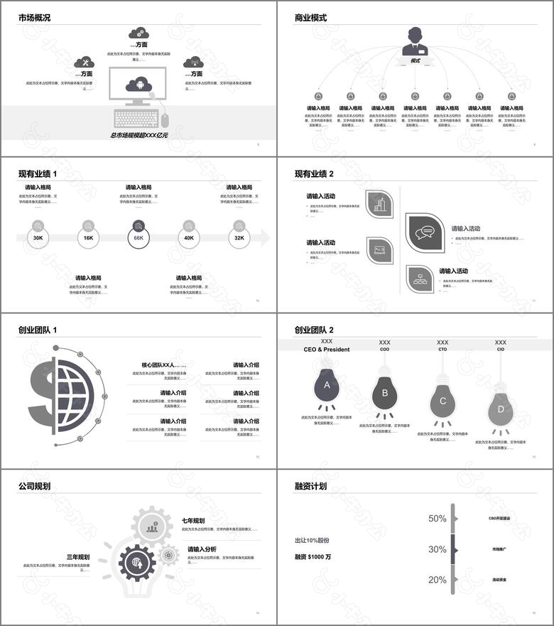 白色科技智能手表项目商业计划书PPT模板no.2