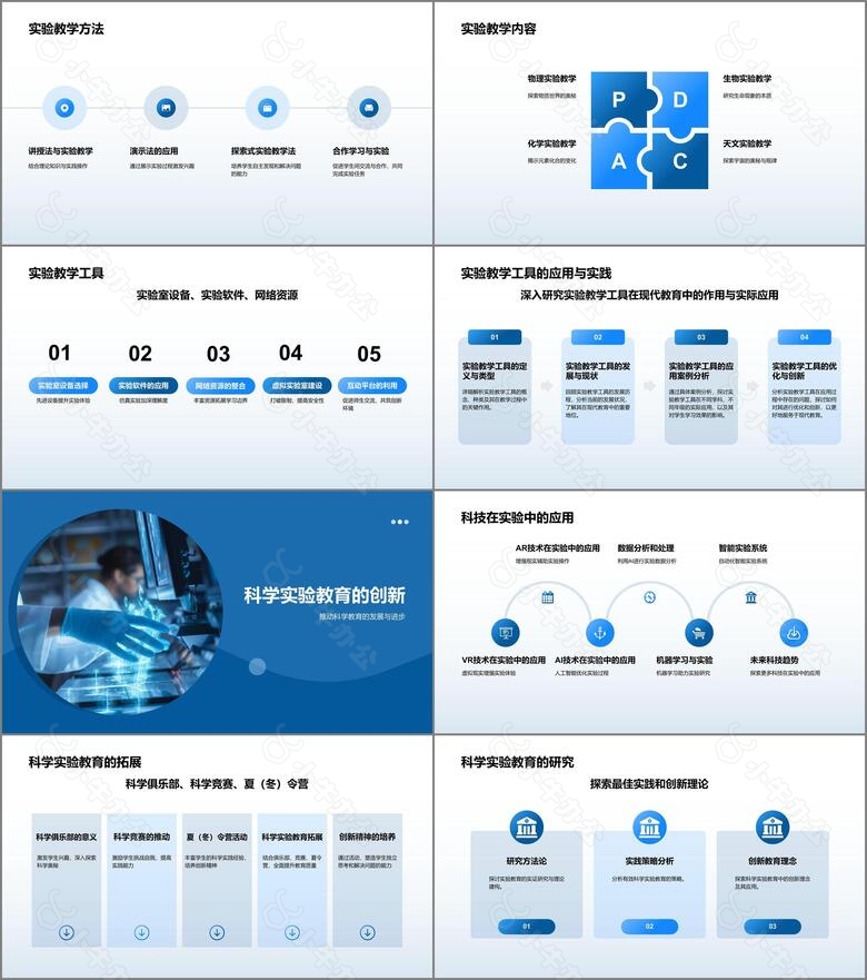 蓝色摄影风科学实验PPT模板no.2