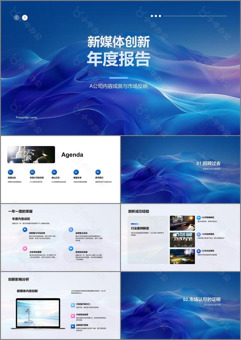 新媒体创新年度报告PPT模板