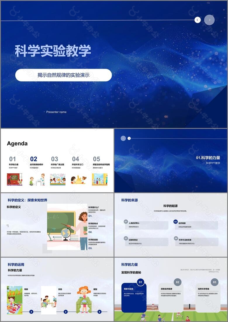 科学实验教学PPT模板
