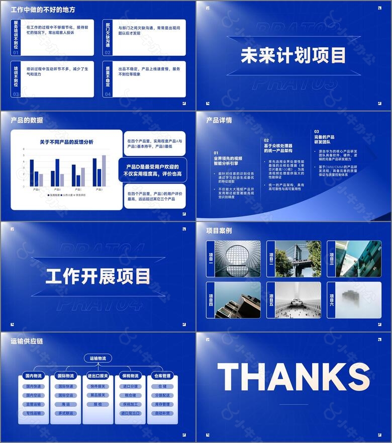 蓝色商务工作汇报模版no.2