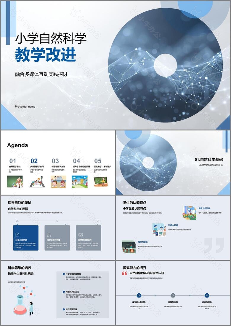 小学自然科学教学改进PPT模板