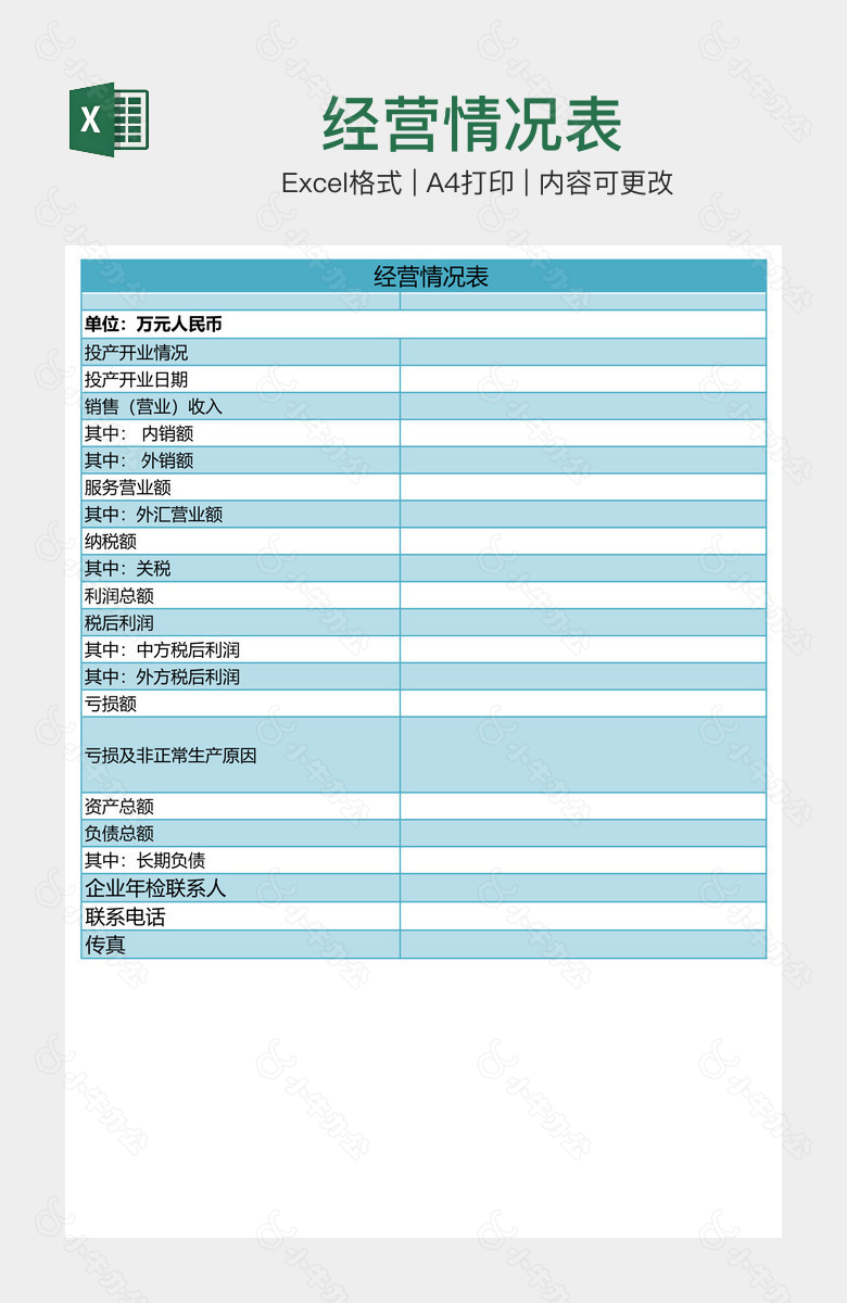 经营情况表