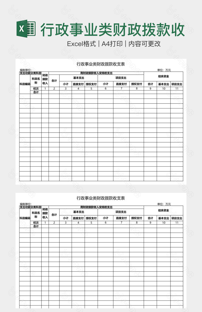 行政事业类财政拨款收支表