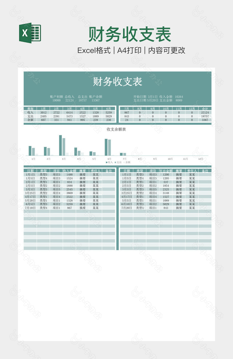 财务收支表