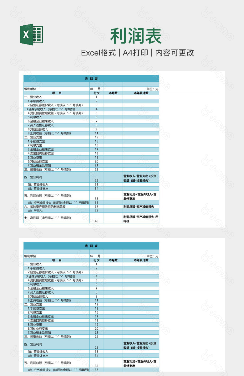 利润表