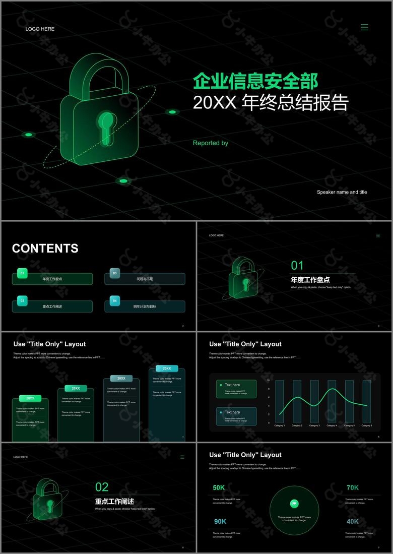 黑色科技企业信息安全部20XX年终总结报告PPT案例