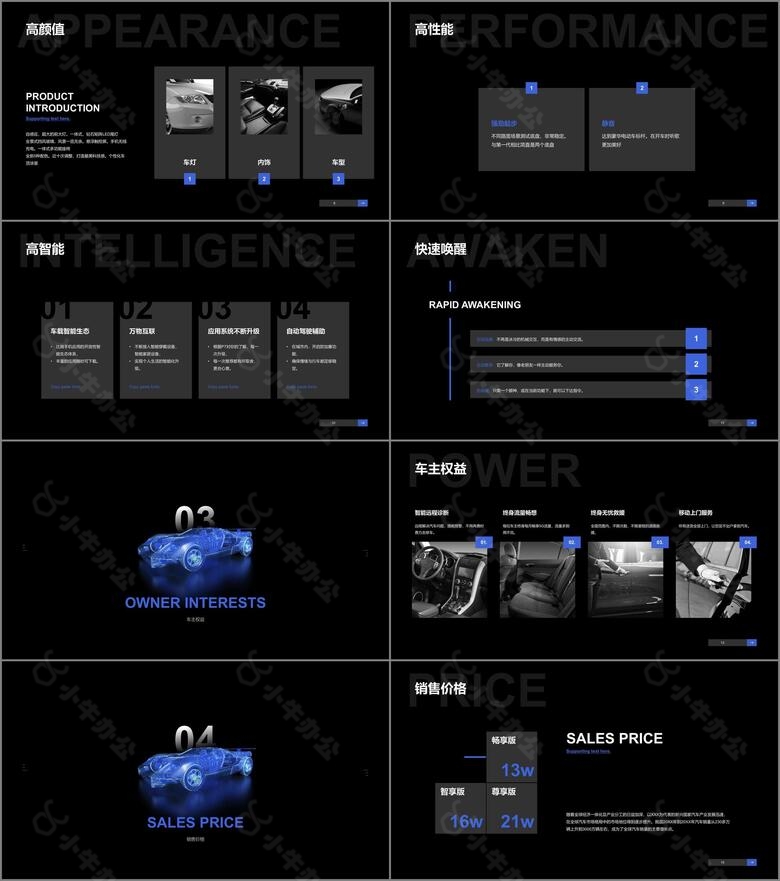 黑色科技新能源汽车产品发布会PPT案例no.2