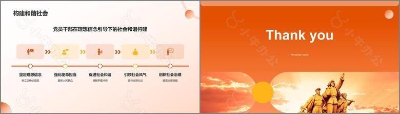 橙色党政风坚守理想信念筑牢信仰之基PPT模板no.4