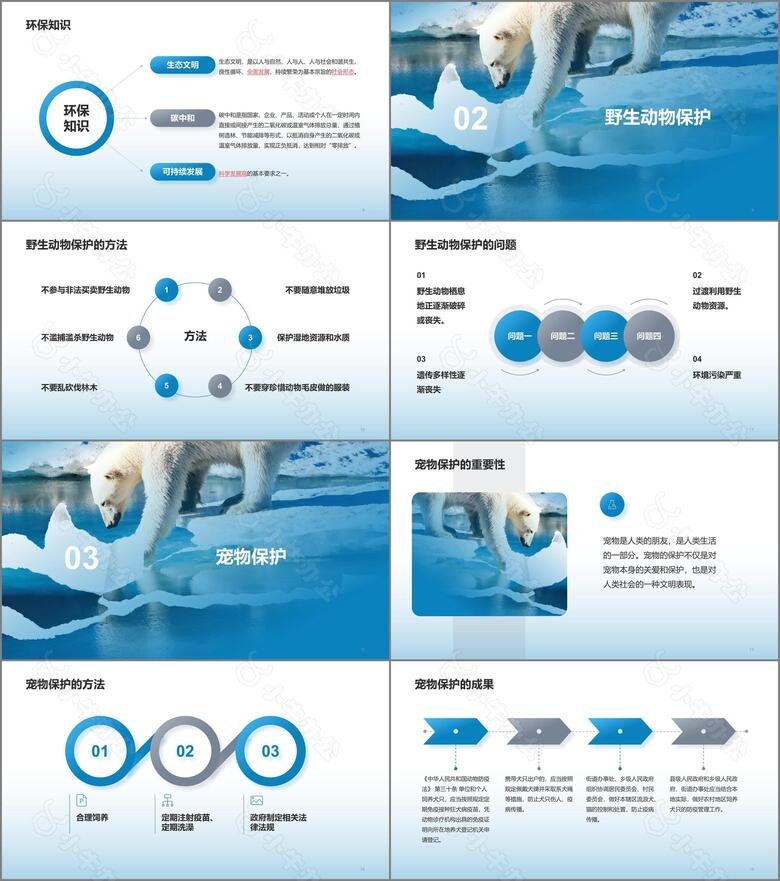 蓝色保护环境爱护动物培训课件PPTno.2