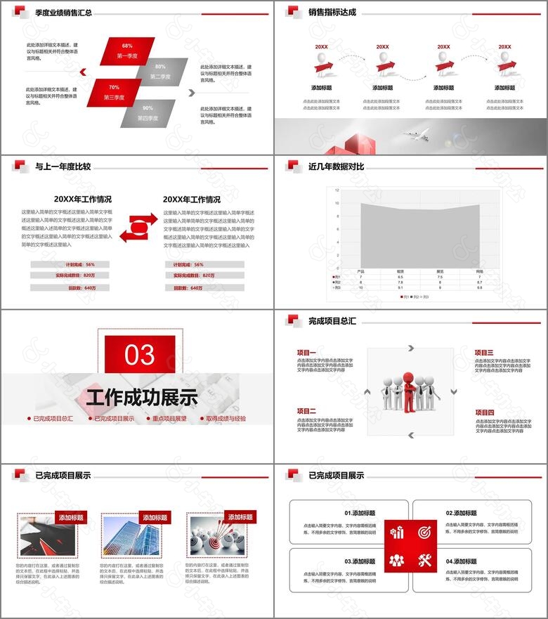 2024红色大气简约年终述职报告工作汇报动态PPT模板no.3