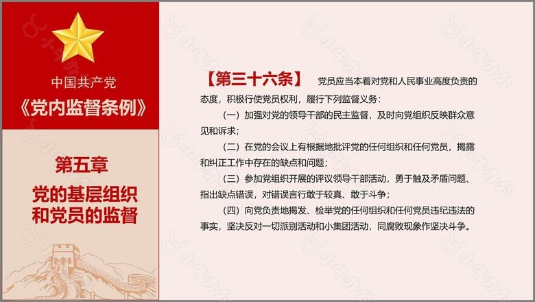 中国共产党党内监督条例精细解读PPT模板no.6