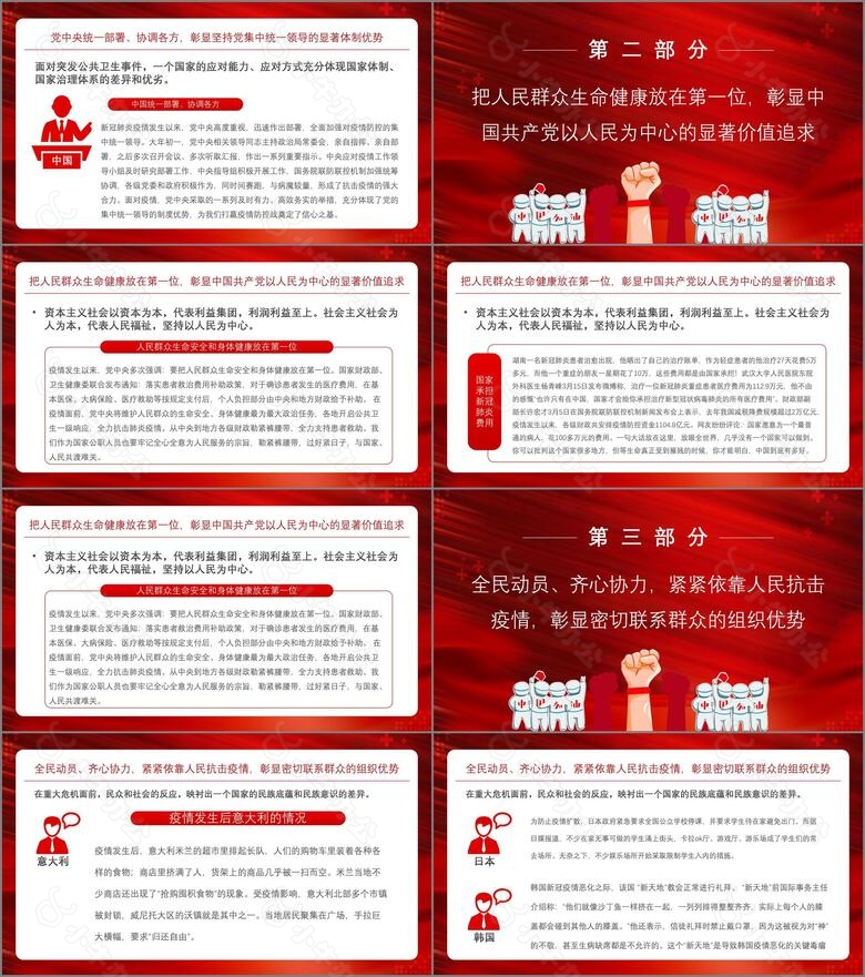 党整风红色简约疫情防控感悟PPT模板no.2