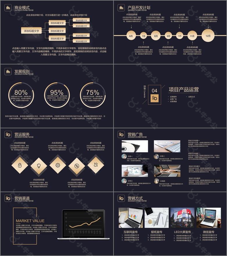 大气简约高端金色商业计划书PPT模板no.3
