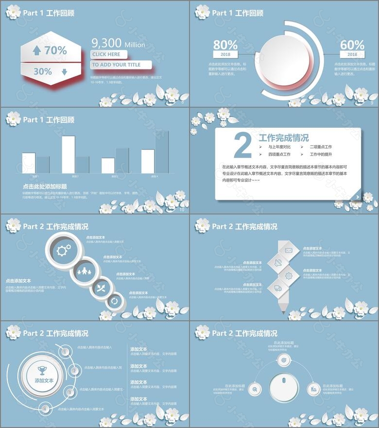 小清新花卉简约实用汇报通用模板no.2