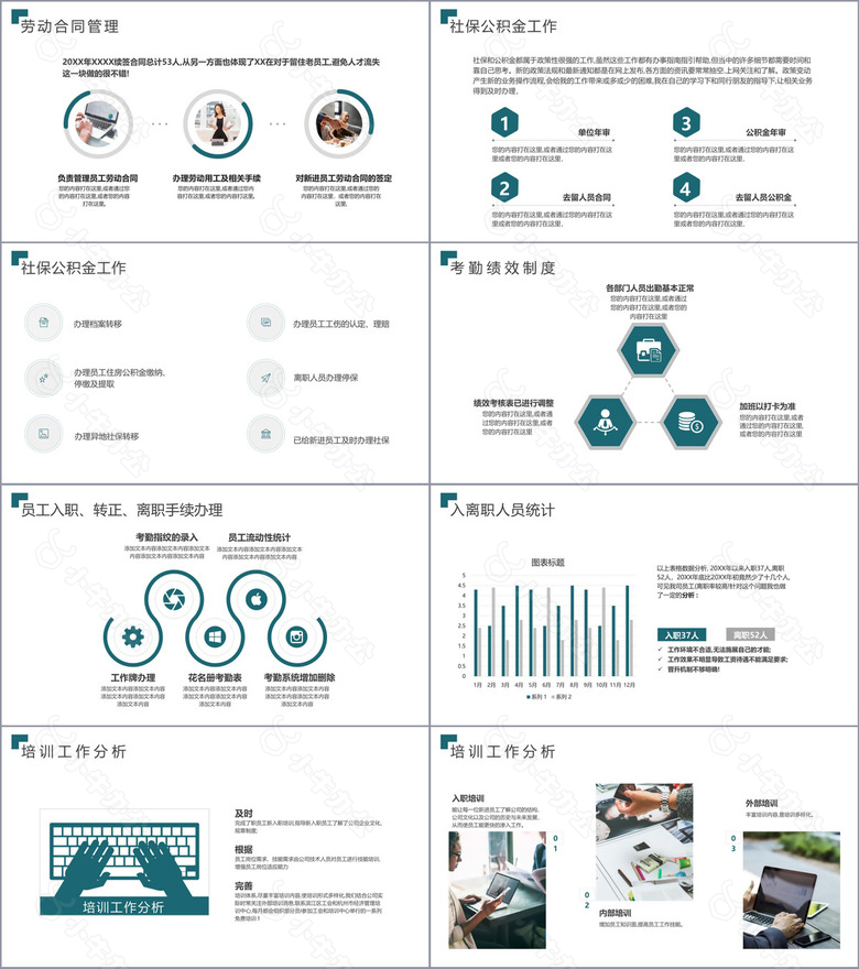 绿色简约人事行政年终总结PPT模板no.2