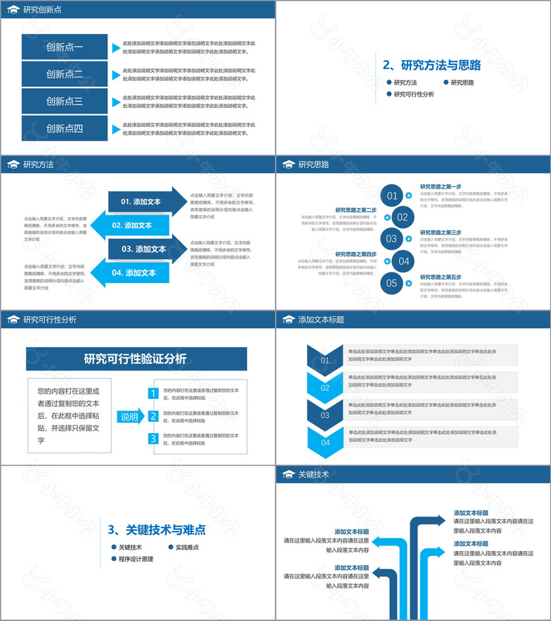 蓝色简约毕业论文答辩开题报告PPT模板no.2