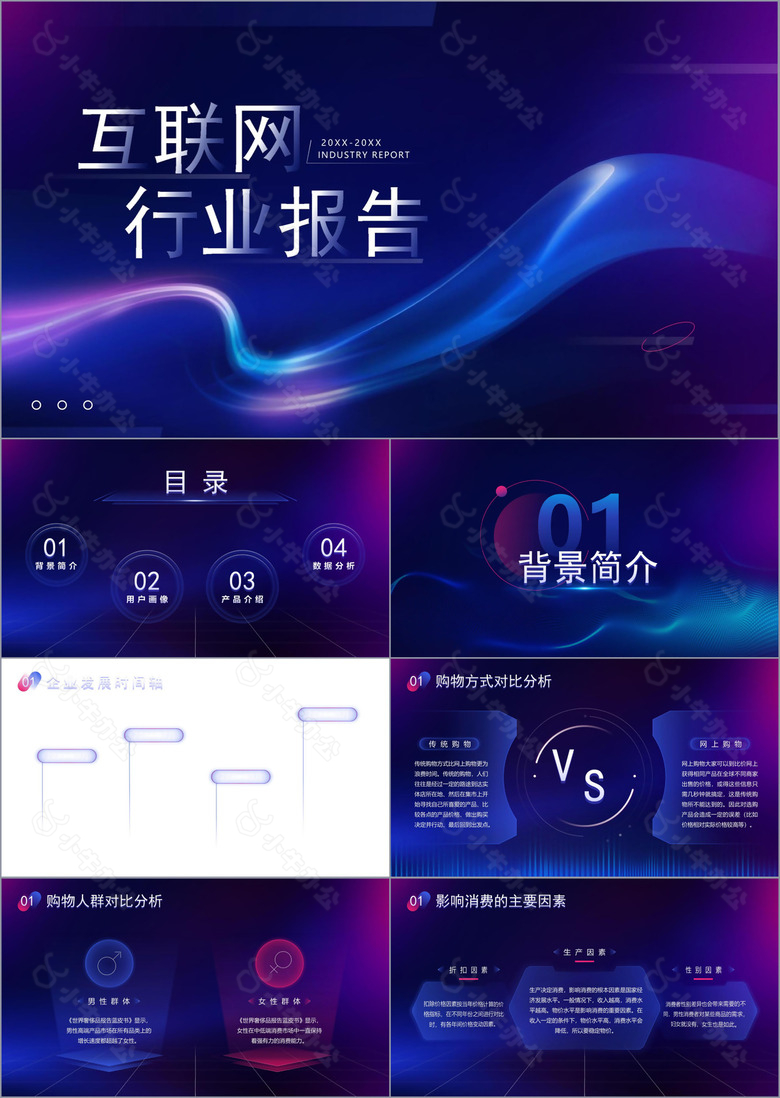 创意科技风互联网行业报告PPT