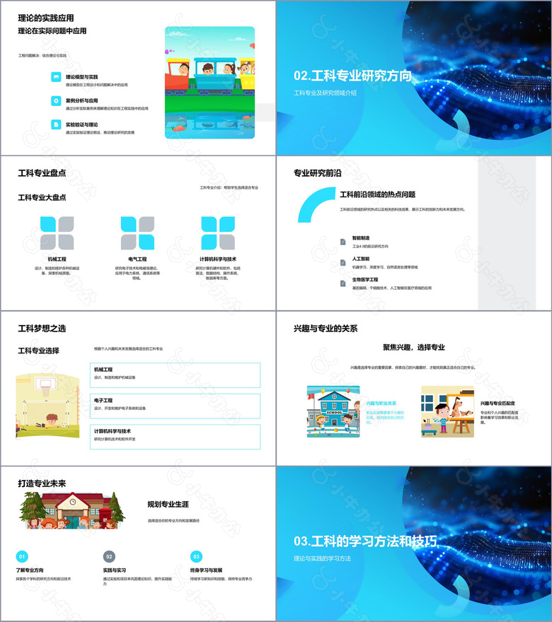 工科知识引导与实践PPT模板no.2