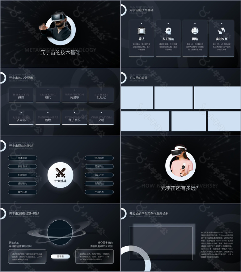 未来虚拟元宇宙设计PPT模板no.2