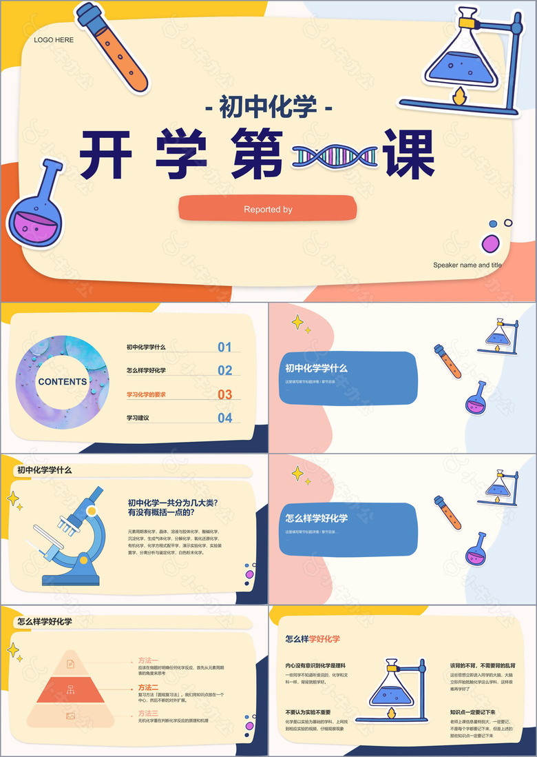 橙色开学第一课初中化学