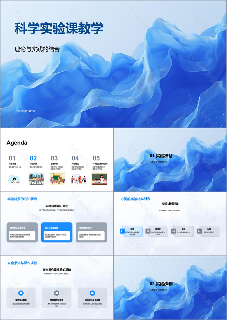 科学实验课教学PPT模板