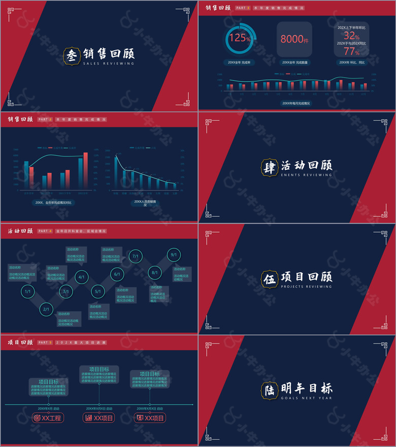 红蓝撞色大气国潮医药年度工作汇报年末述职no.2