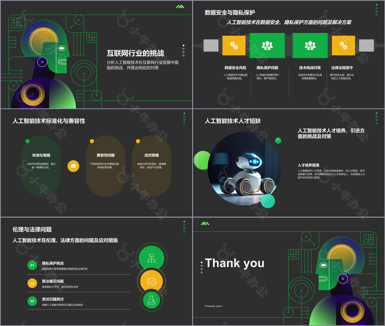 绿色科技风人工智能基础PPT模板no.3