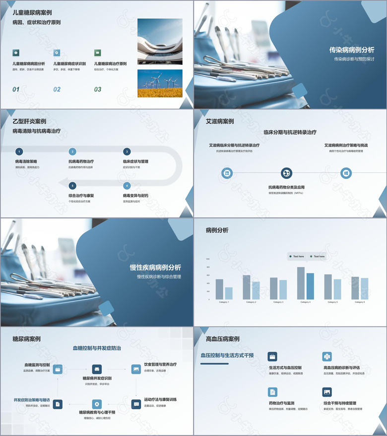 蓝色临床医学案例分析PPT模板no.3