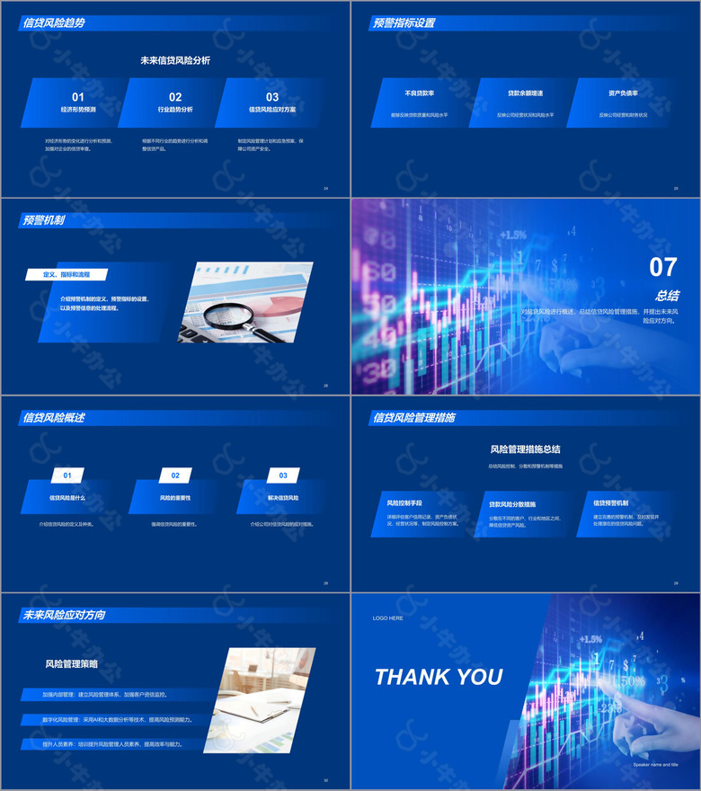 蓝色商务现代信贷风险评估研究报告PPT模板no.4