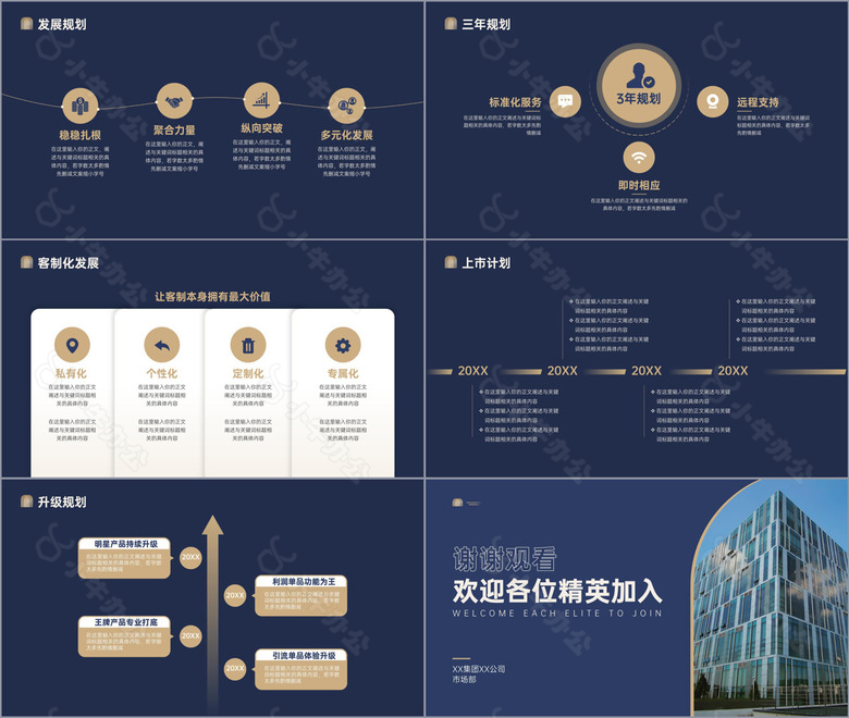 蓝金大气公司宣传企业介绍模板no.4