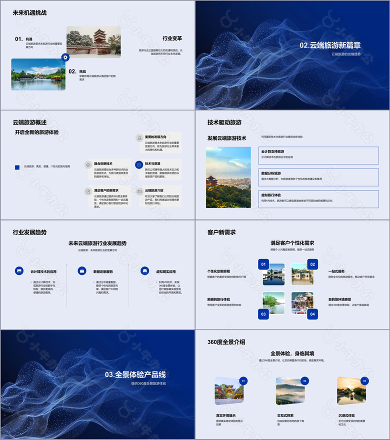 企业宣传云端旅游PPT模板no.2