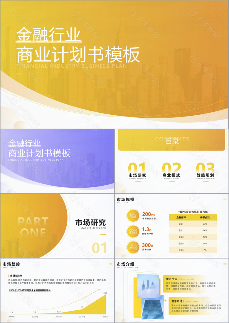 商务风金融行业商业计划书PPT