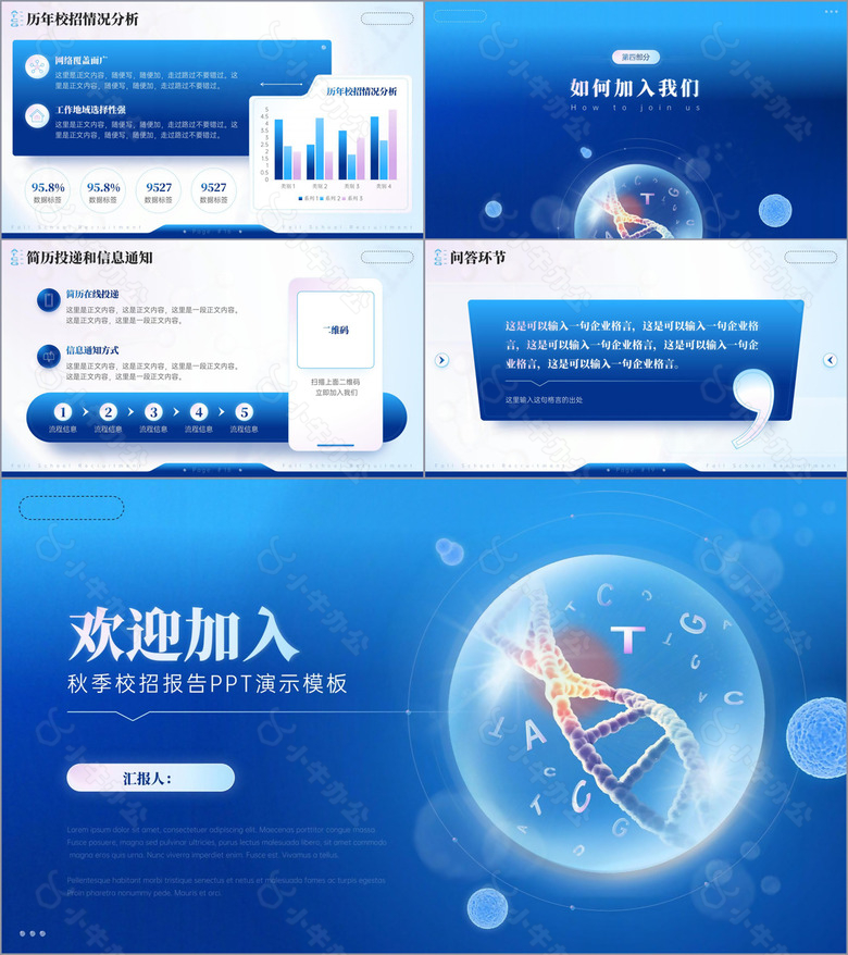 生物医学秋季校招报告PPT演示模板no.3