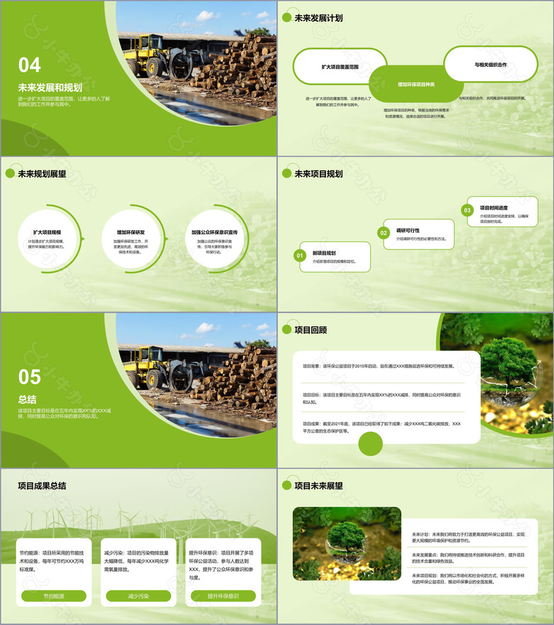 绿色商务现代环保公益项目宣传研究报告PPT模板no.3